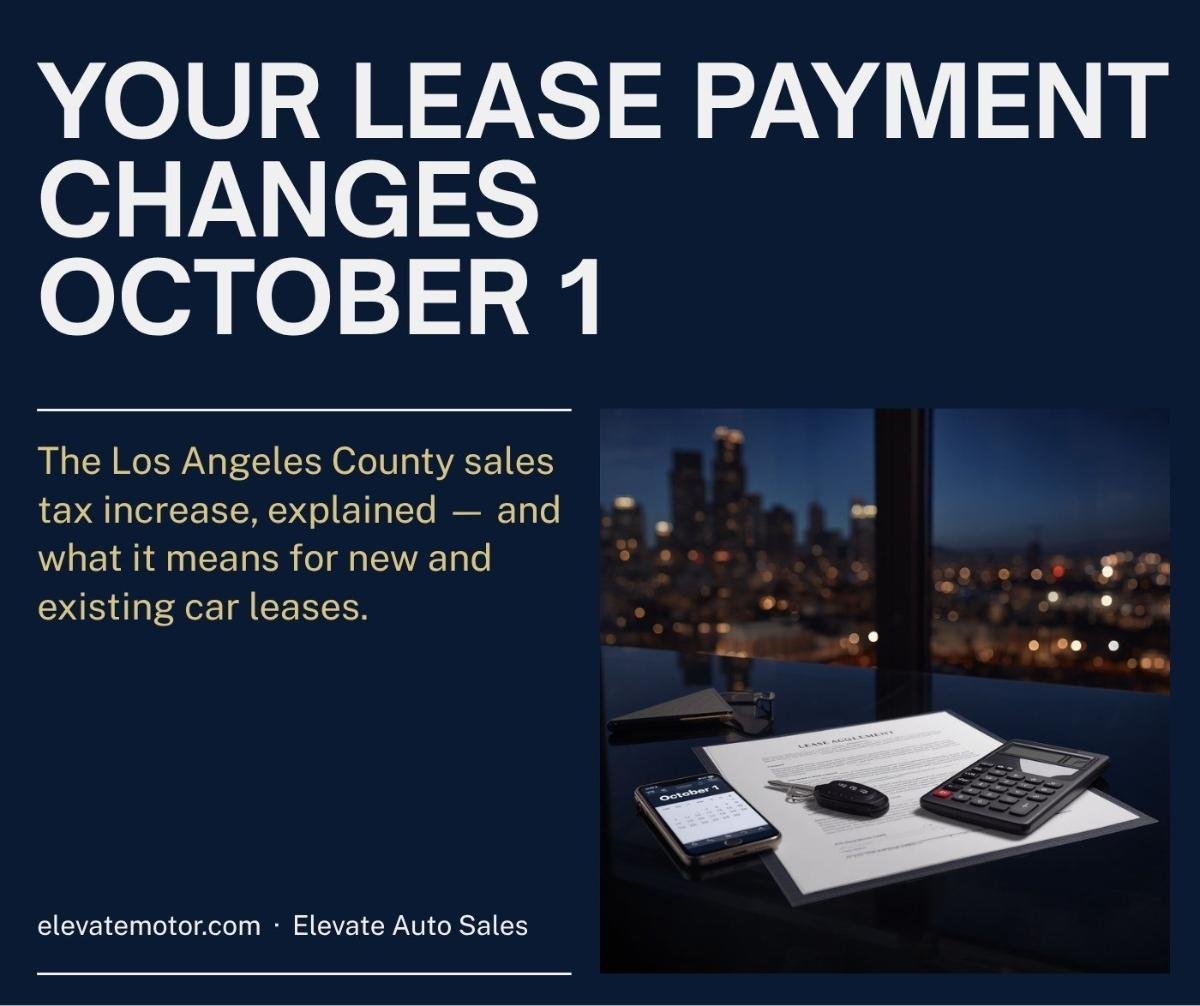 LA County Sales Tax Increase October 1 2026: Car Lease Payments